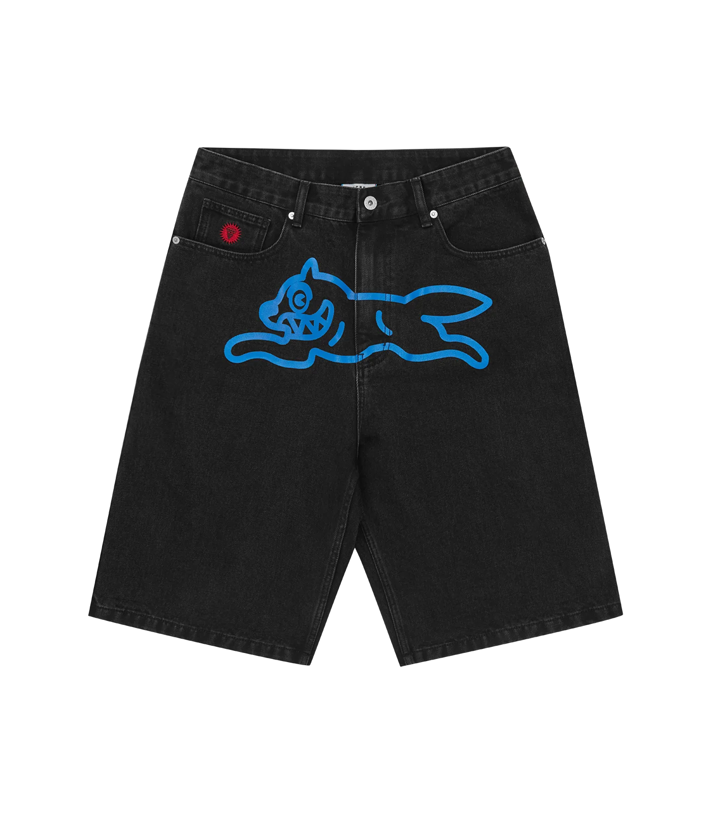 RUNNING DOG DENIM SHORTS - BLACK