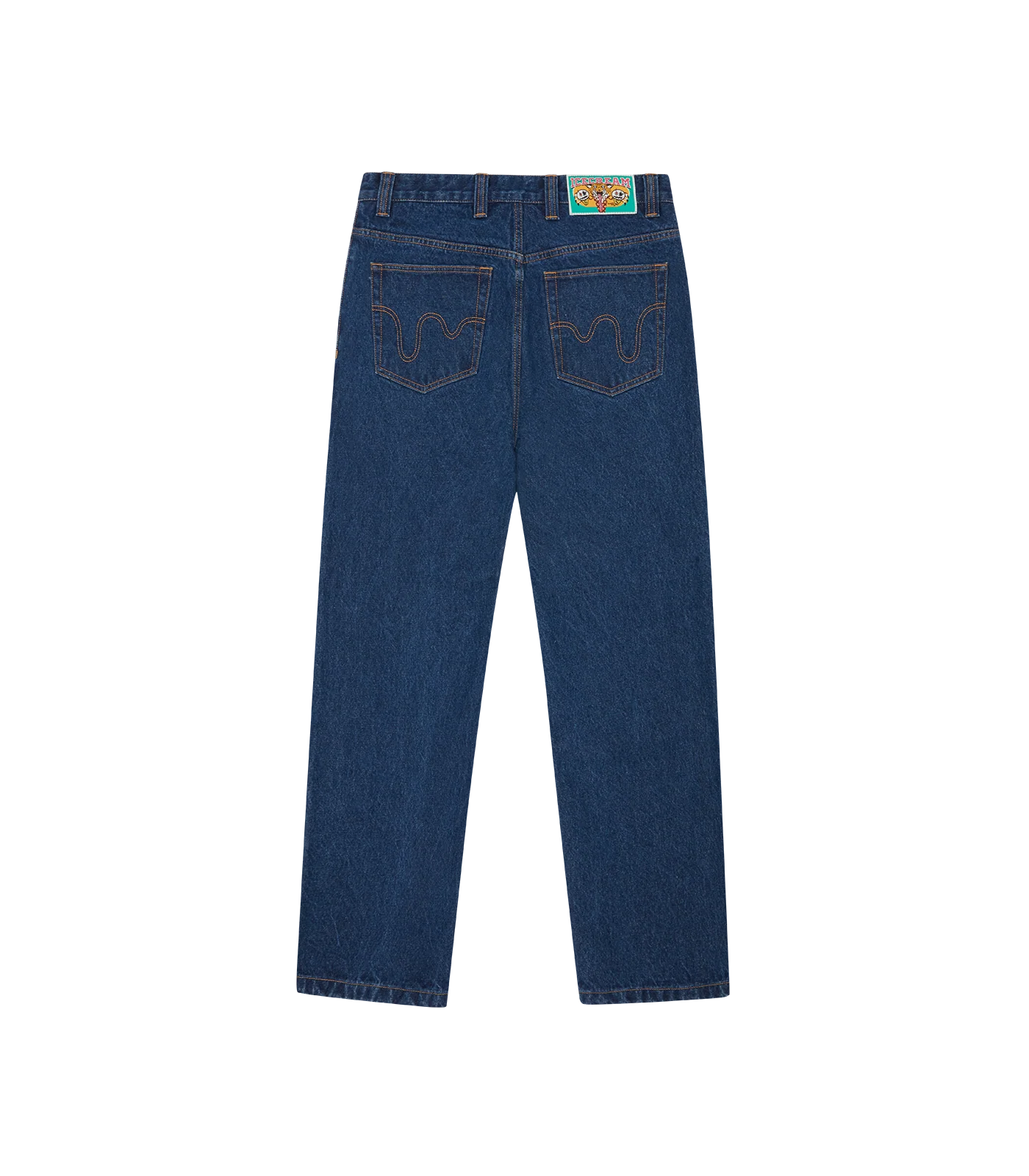 RUNNING DOG DOUBLE SCOOP DENIM PANT - MID WASH BLUE - Image 2