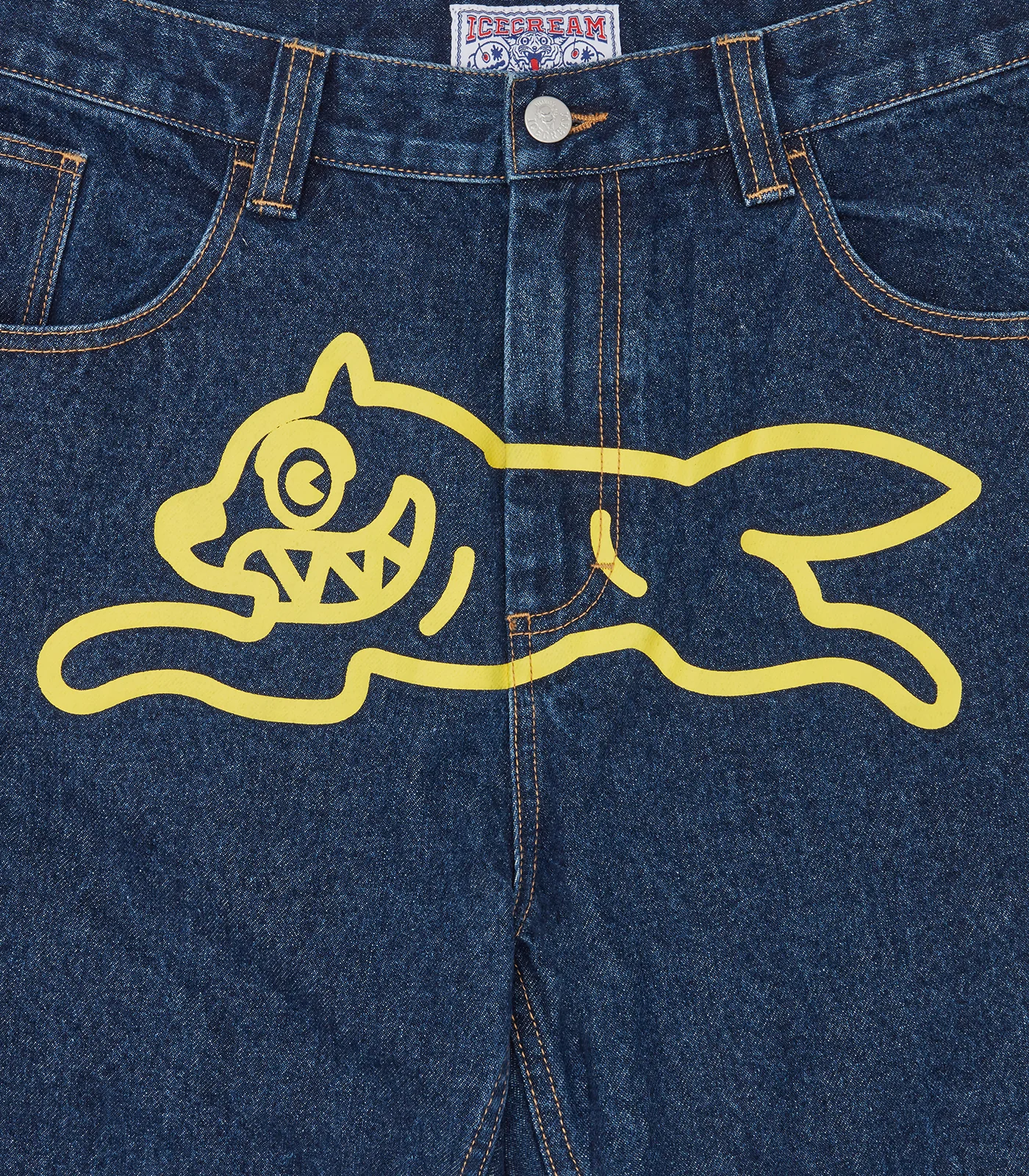 RUNNING DOG DOUBLE SCOOP DENIM PANTS - INDIGO - Image 3