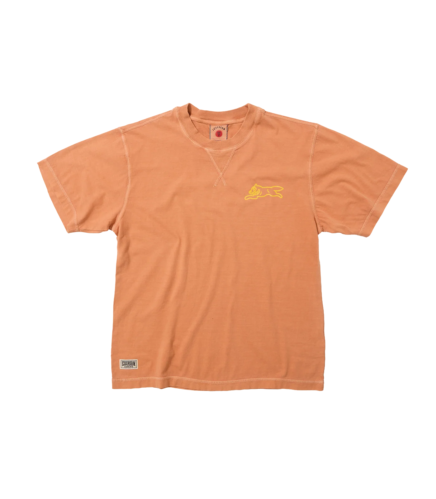 RUNNING DOG DYED T-SHIRT - ORANGE