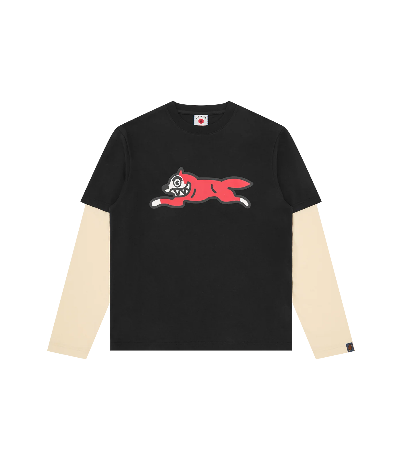 RUNNING DOG LAYERED L/S T-SHIRT - BLACK