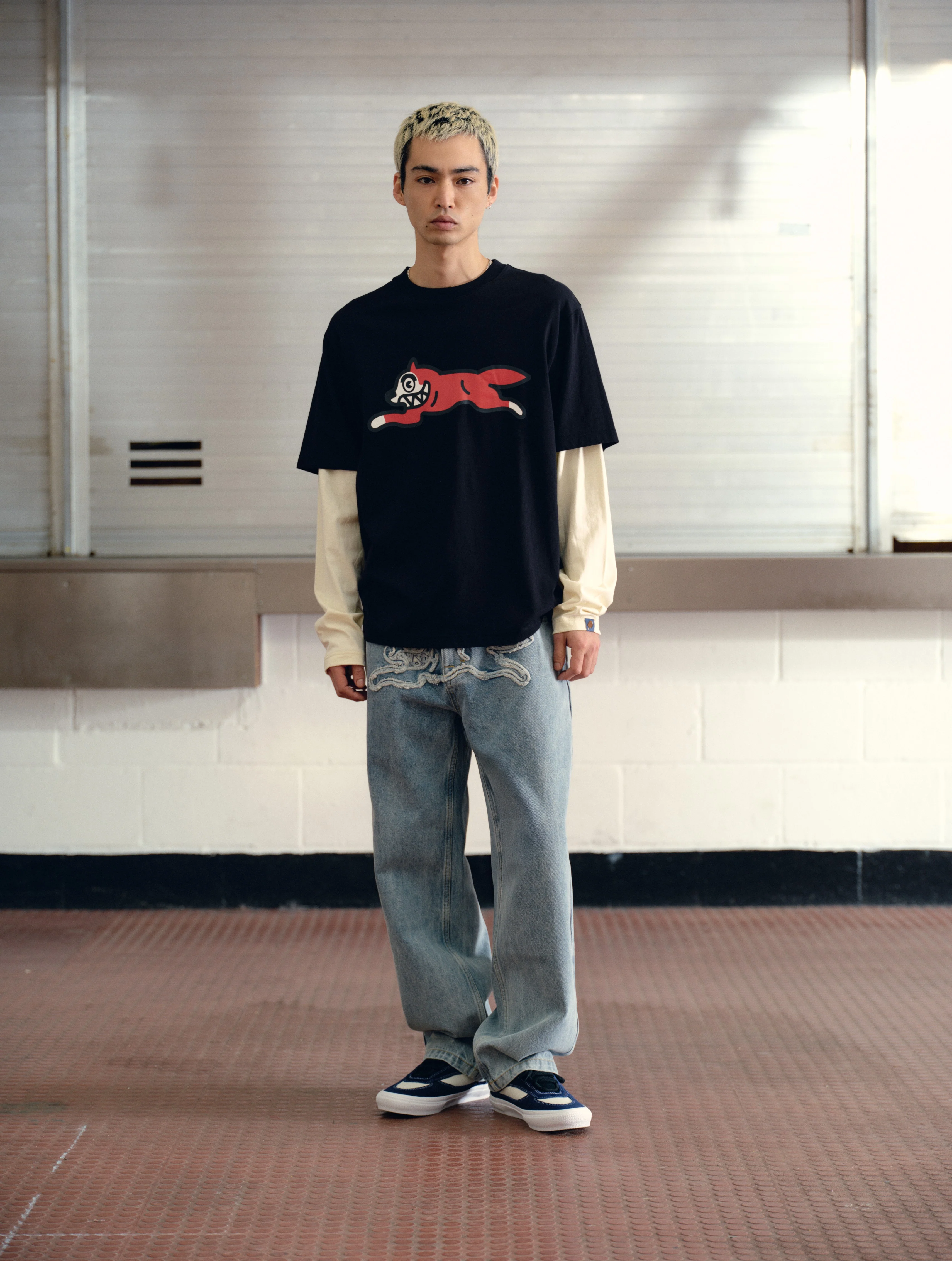 RUNNING DOG LAYERED L/S T-SHIRT - BLACK - Image 2