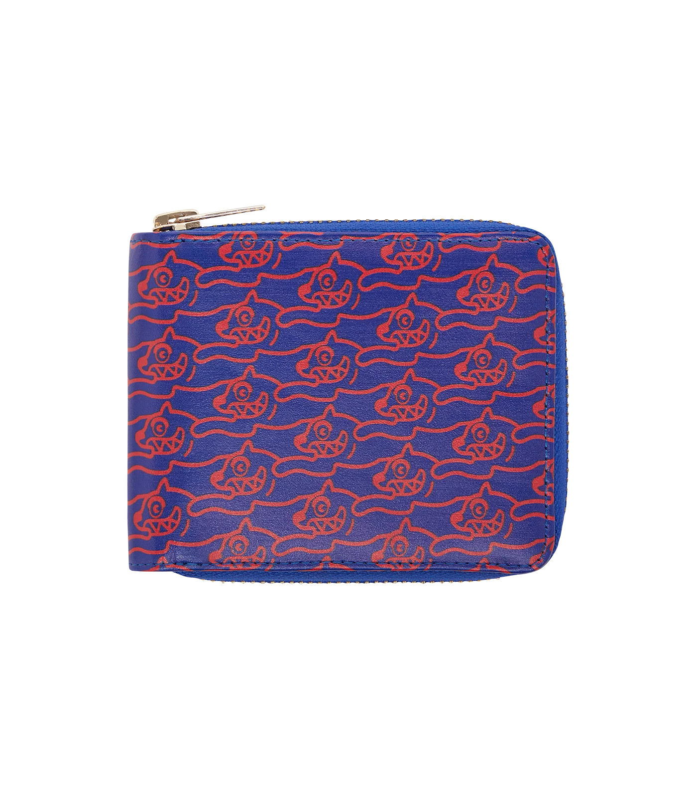 RUNNING DOG LEATHER WALLET - BLUE/RED