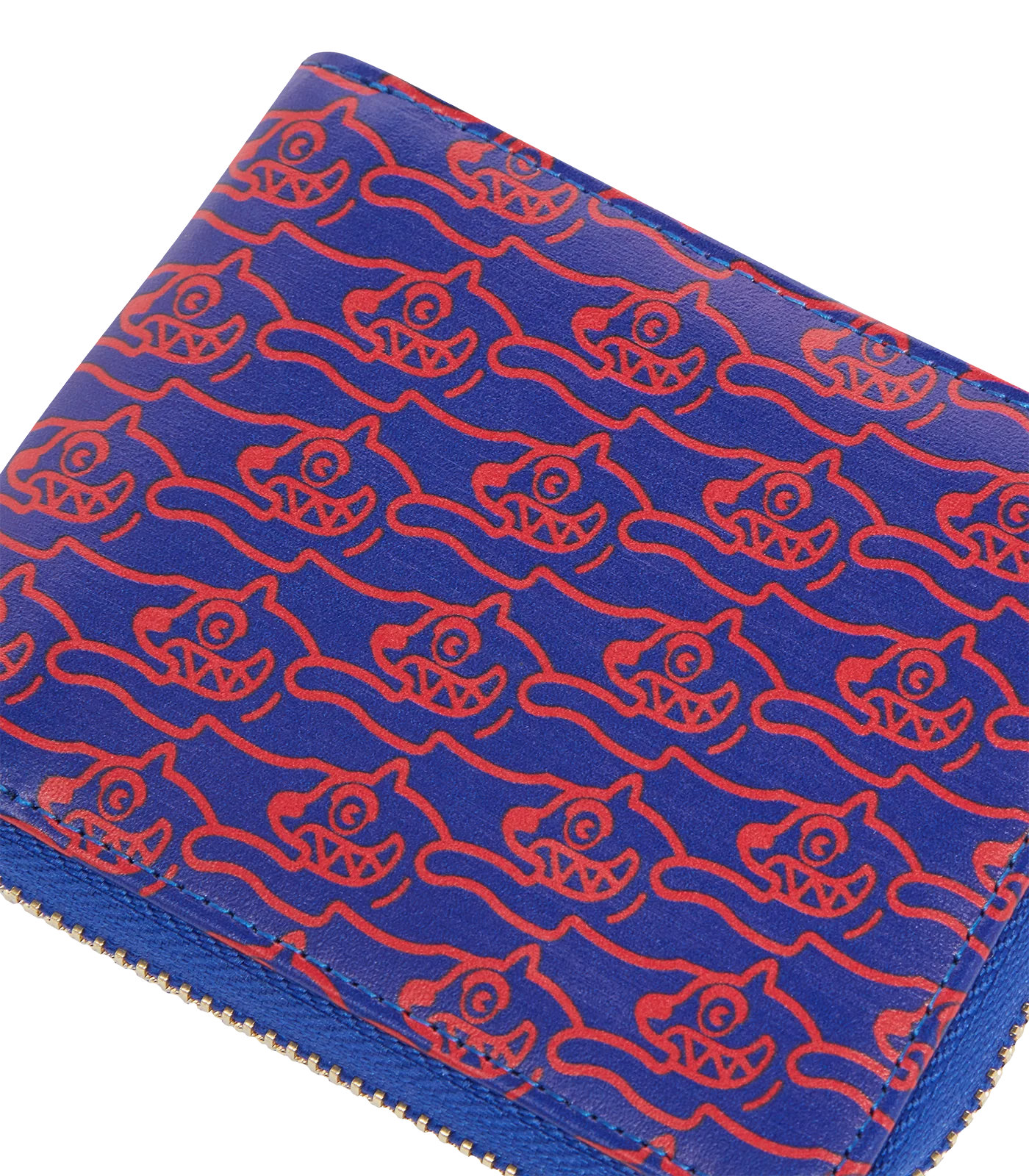 RUNNING DOG LEATHER WALLET - BLUE/RED - Image 4