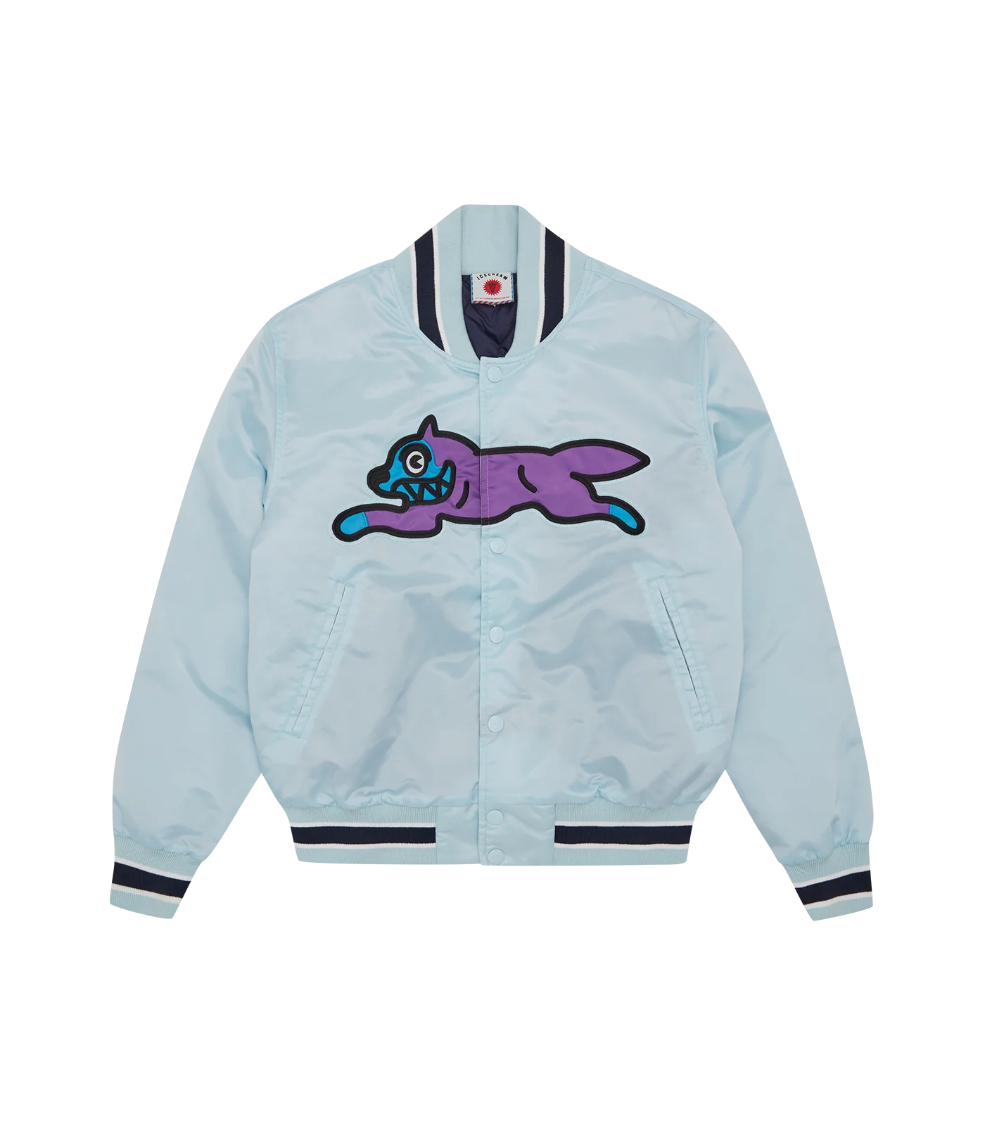RUNNING DOG SATIN BOMBER JACKET - ICE BLUE