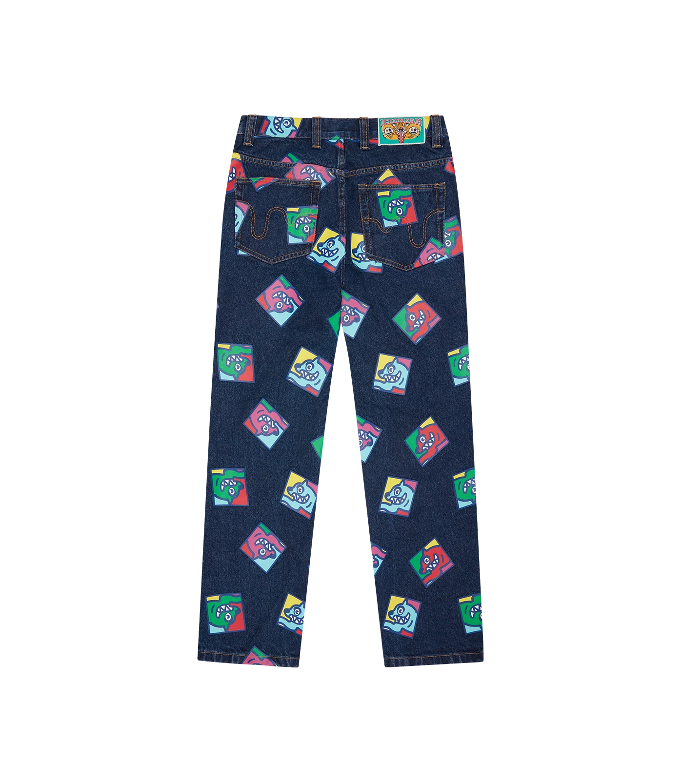 RUNNING DOG TILE DENIM PANTS - INDIGO - Image 2