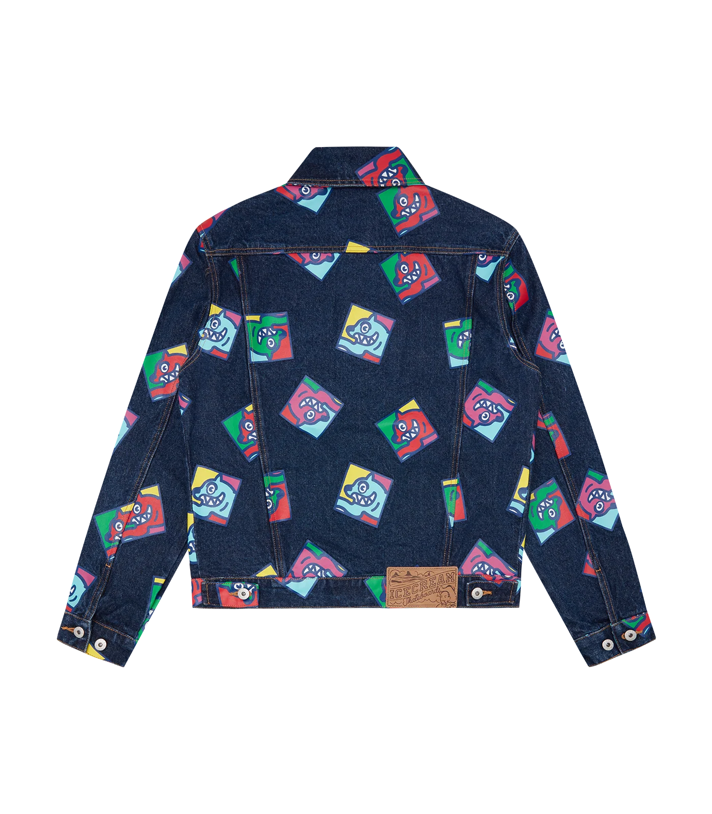 RUNNING DOG TILE DENIM TRUCKER JACKET - INDIGO - Image 2
