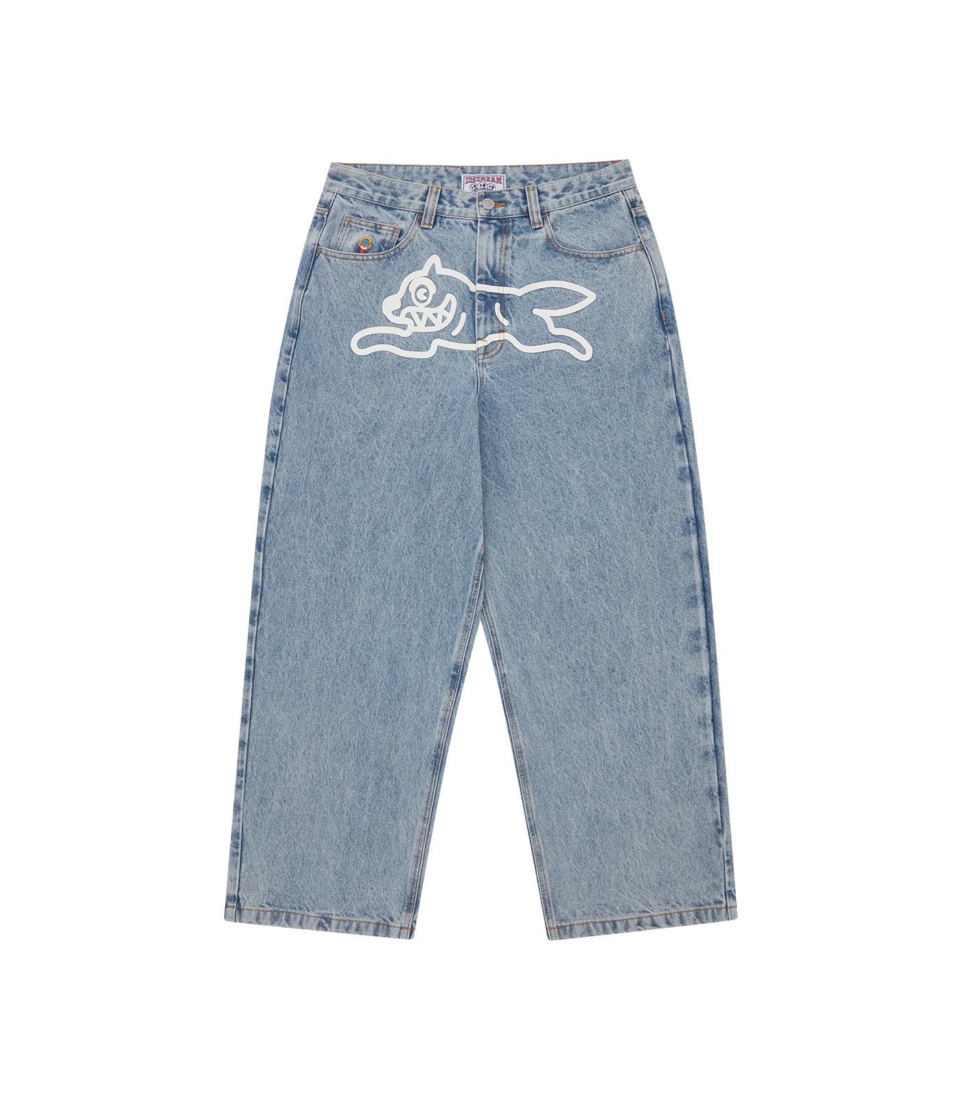 RUNNING DOG TRIPLE SCOOP DENIM PANT - HEAVY WASH BLUE