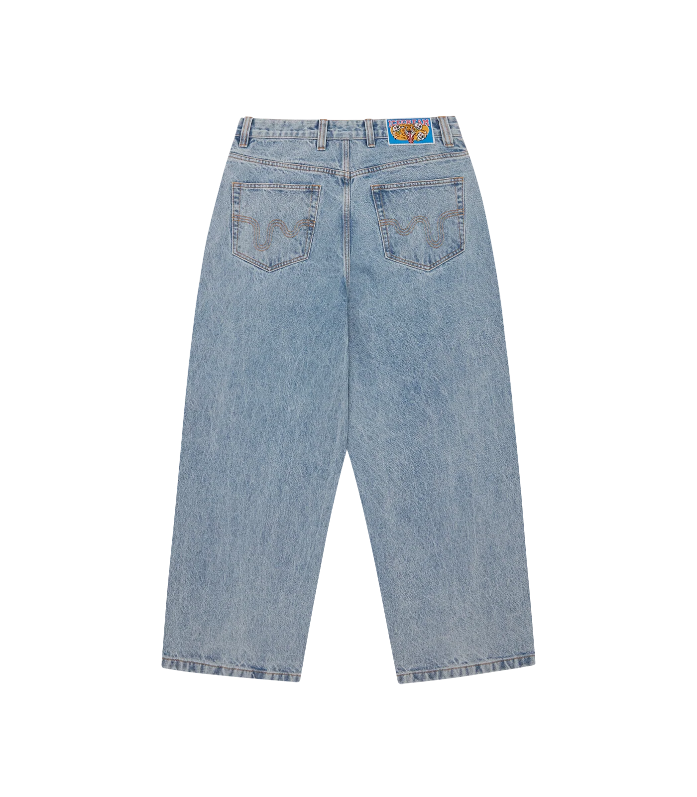 RUNNING DOG TRIPLE SCOOP DENIM PANT - HEAVY WASH BLUE - Image 2