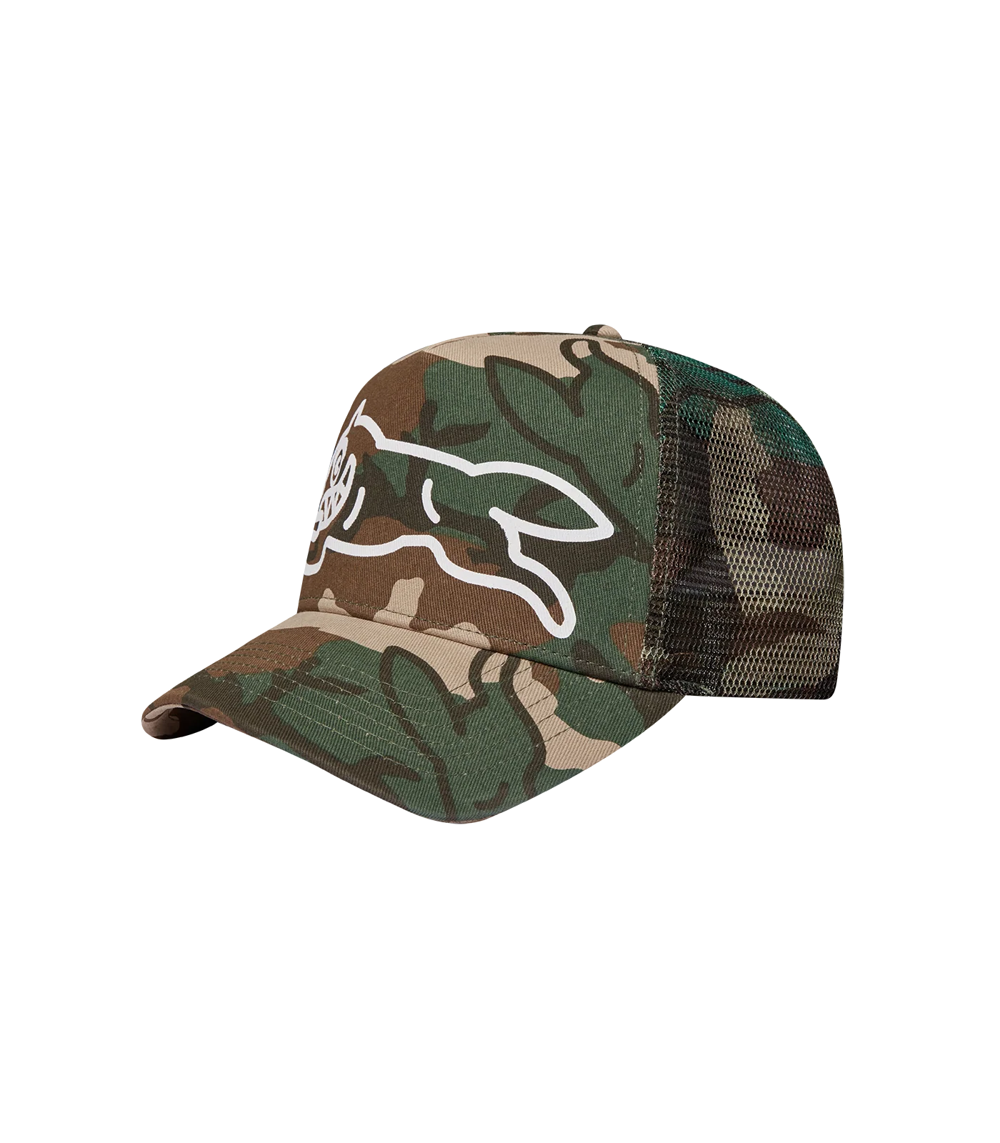 RUNNING DOG WOODLAND CAMO TRUCKER CAP - CAMO