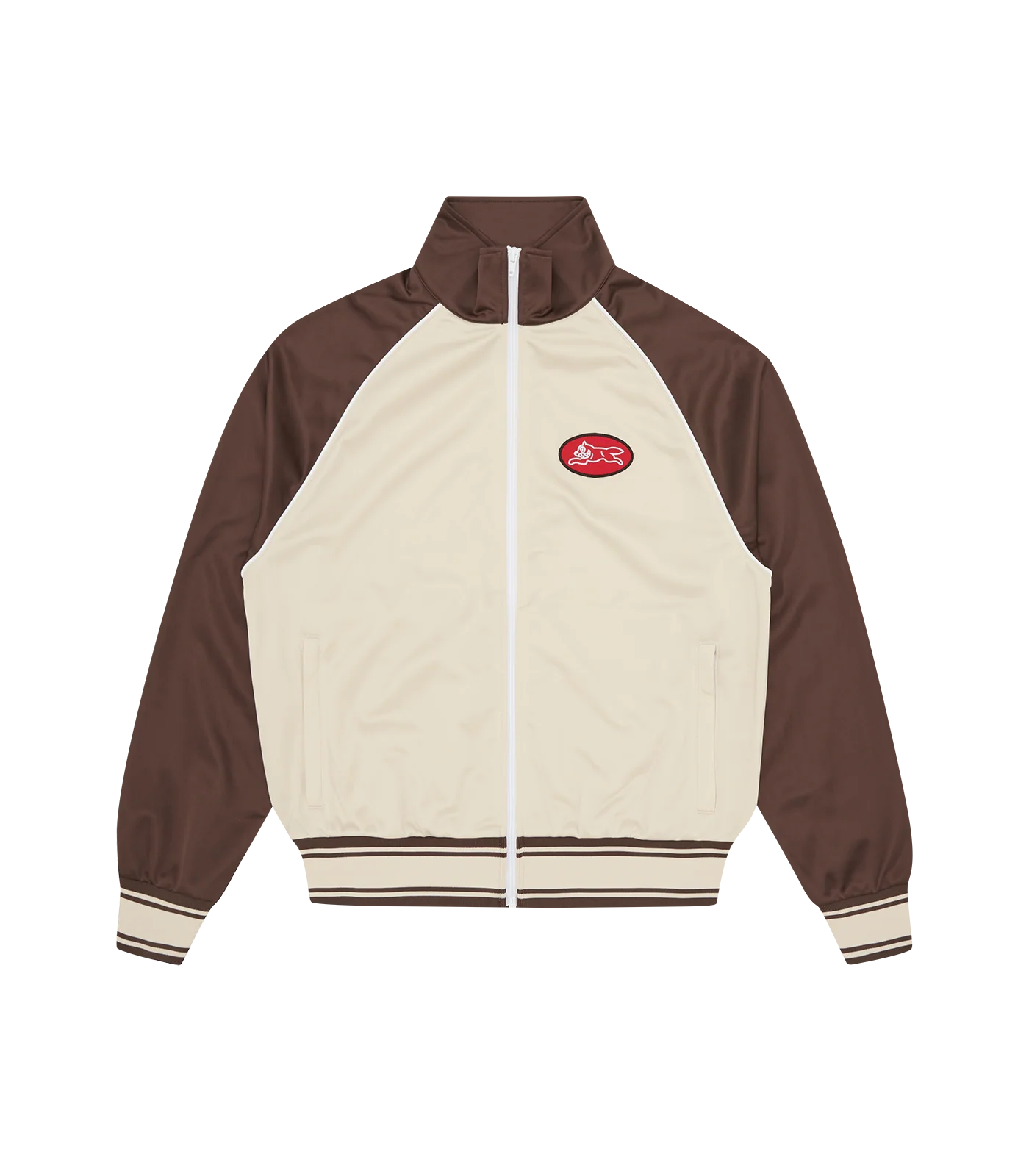 RUNNING DOG ZIP THROUGH TRACK TOP - BROWN