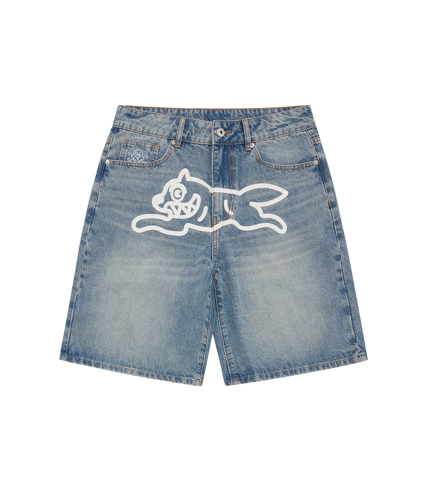 RUNNING DOG DENIM SHORTS - WASHED BLUE