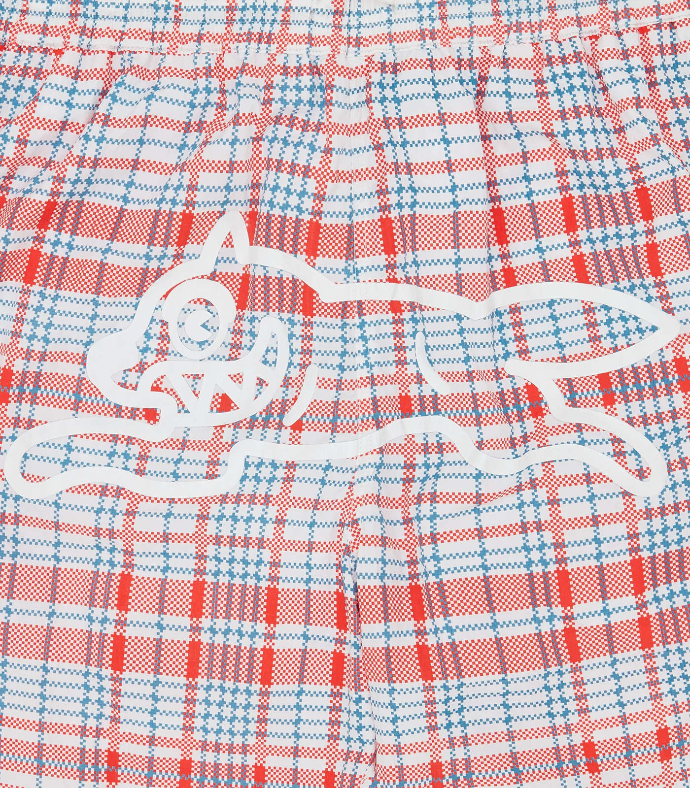 SHOPPER RUNNING DOG SWIM SHORTS - RED CHECK - Image 4