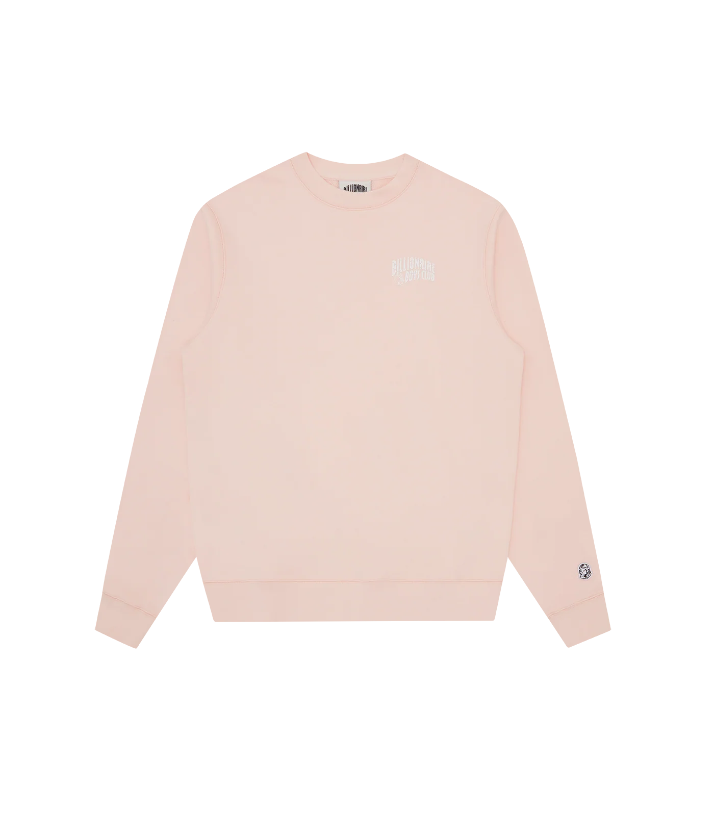SMALL ARCH LOGO CREWNECK - POWDER PINK/WHITE LOGO