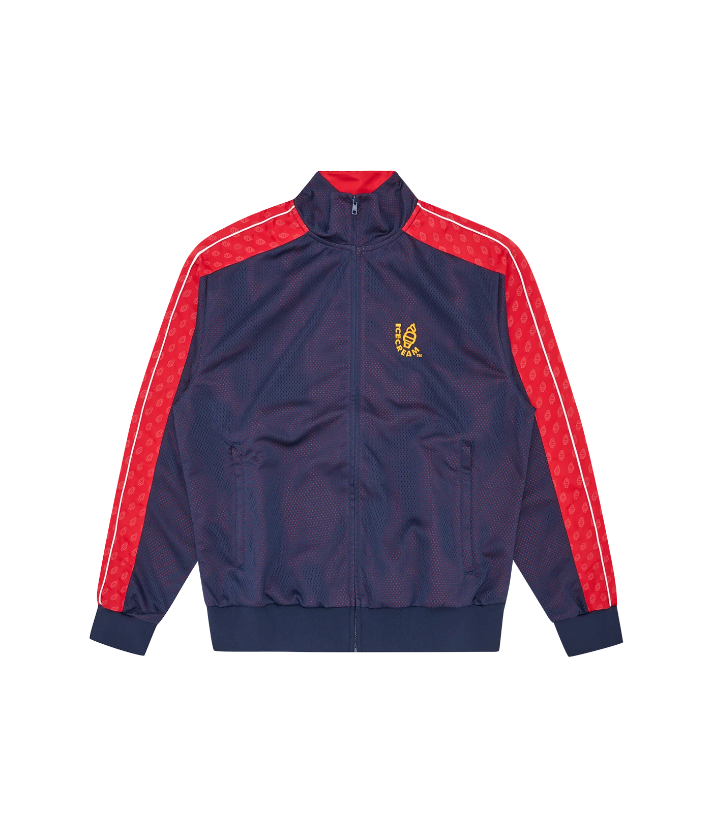 SOFT SERVE LAYERED MESH TRACK TOP - NAVY