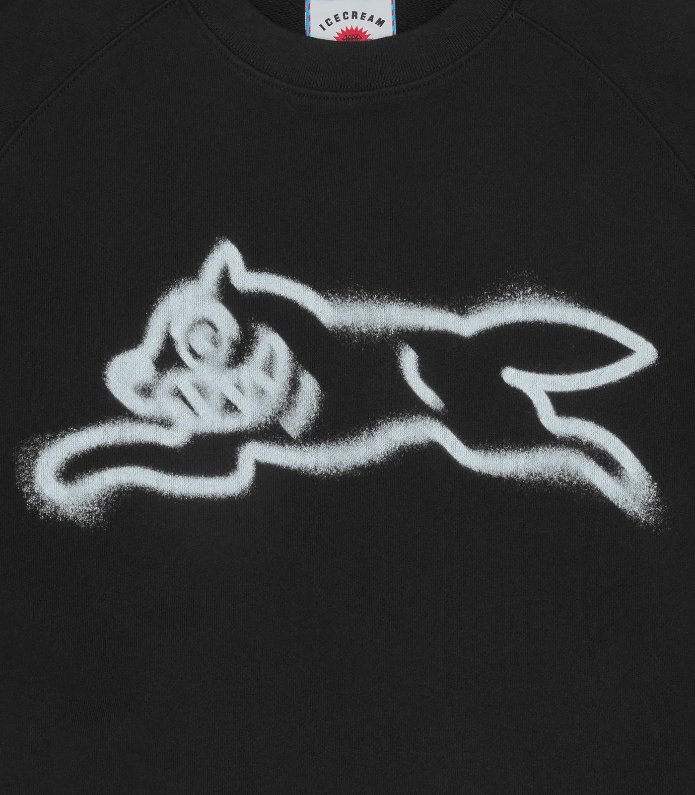 SPRAY PAINT RUNNING DOG CREWNECK - BLACK - Image 3