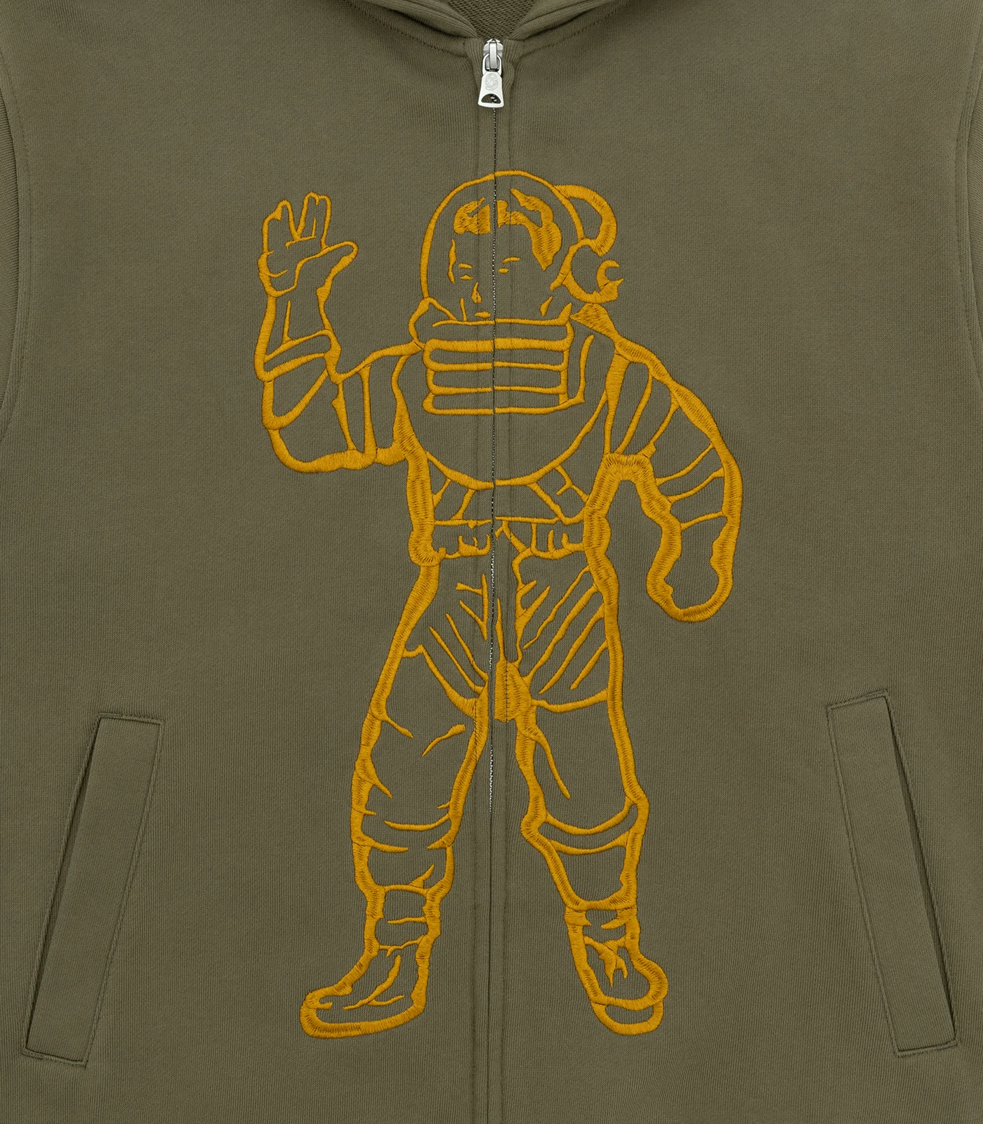 STANDING ASTRO EMBROIDERED ZIP THROUGH HOOD - KHAKI - Image 3