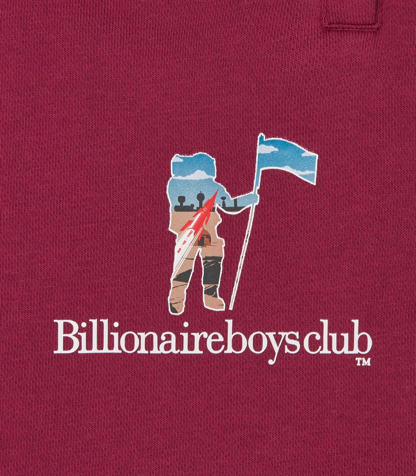 STANDING ASTRO SERIF SWEATSHORTS - BURGUNDY - Image 3