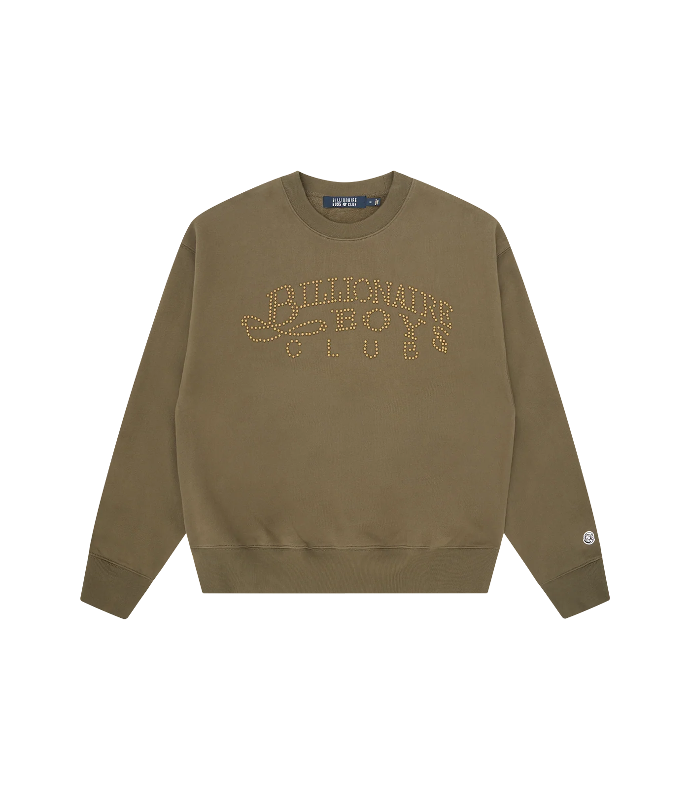 STUDDED LOGO CREWNECK - KHAKI