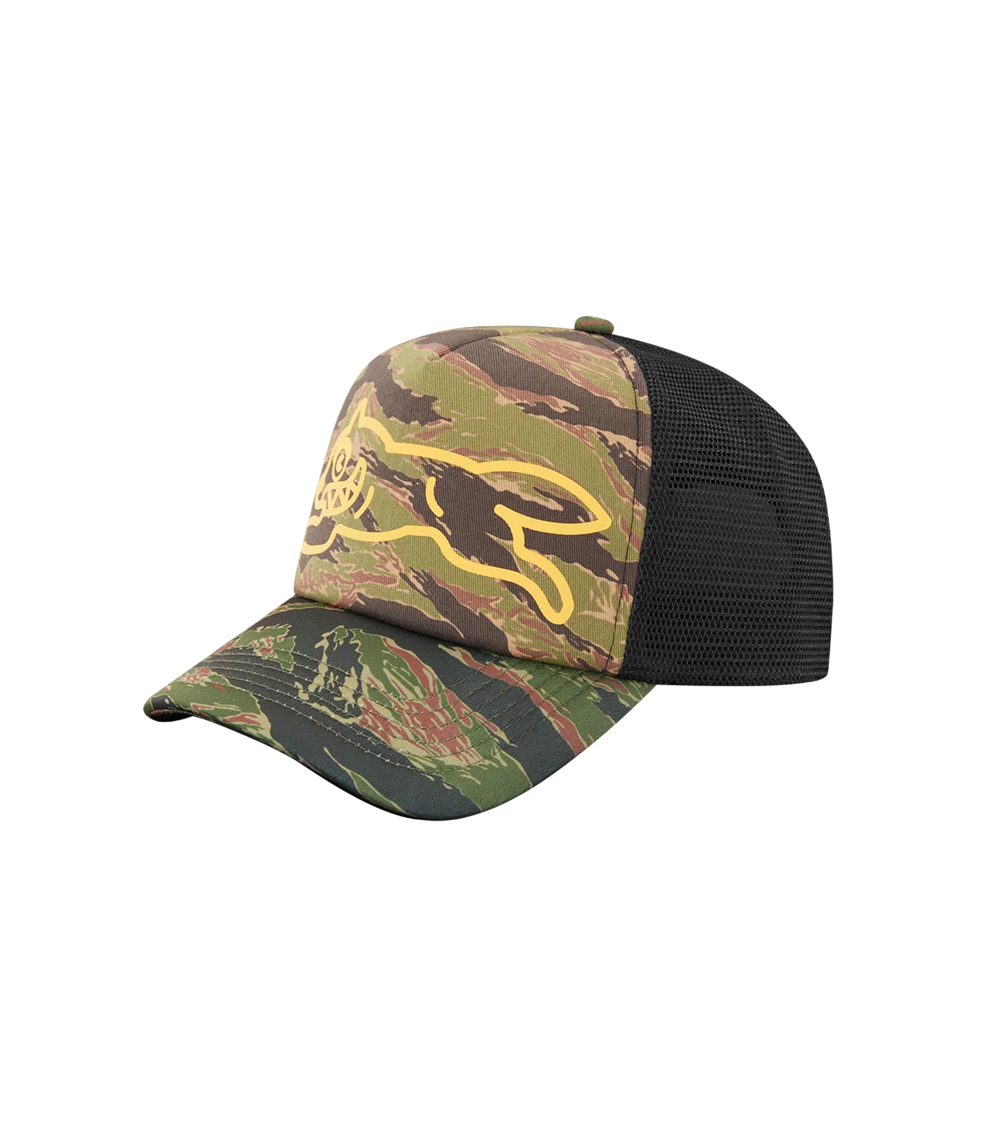 TIGER STRIPE RUNNING DOG TRUCKER CAP - CAMO