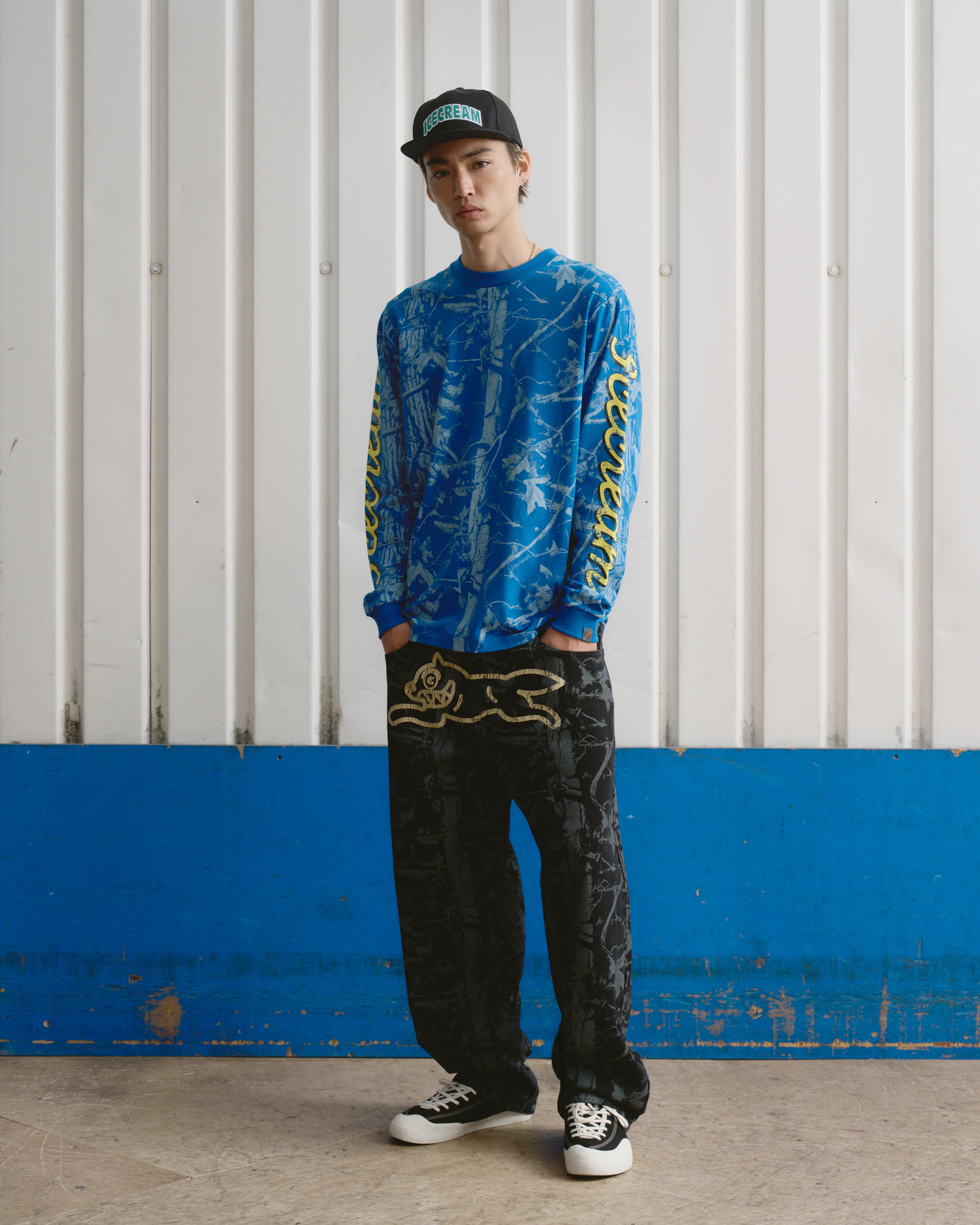 TREE CAMO L/S T-SHIRT - BLUE - Image 2