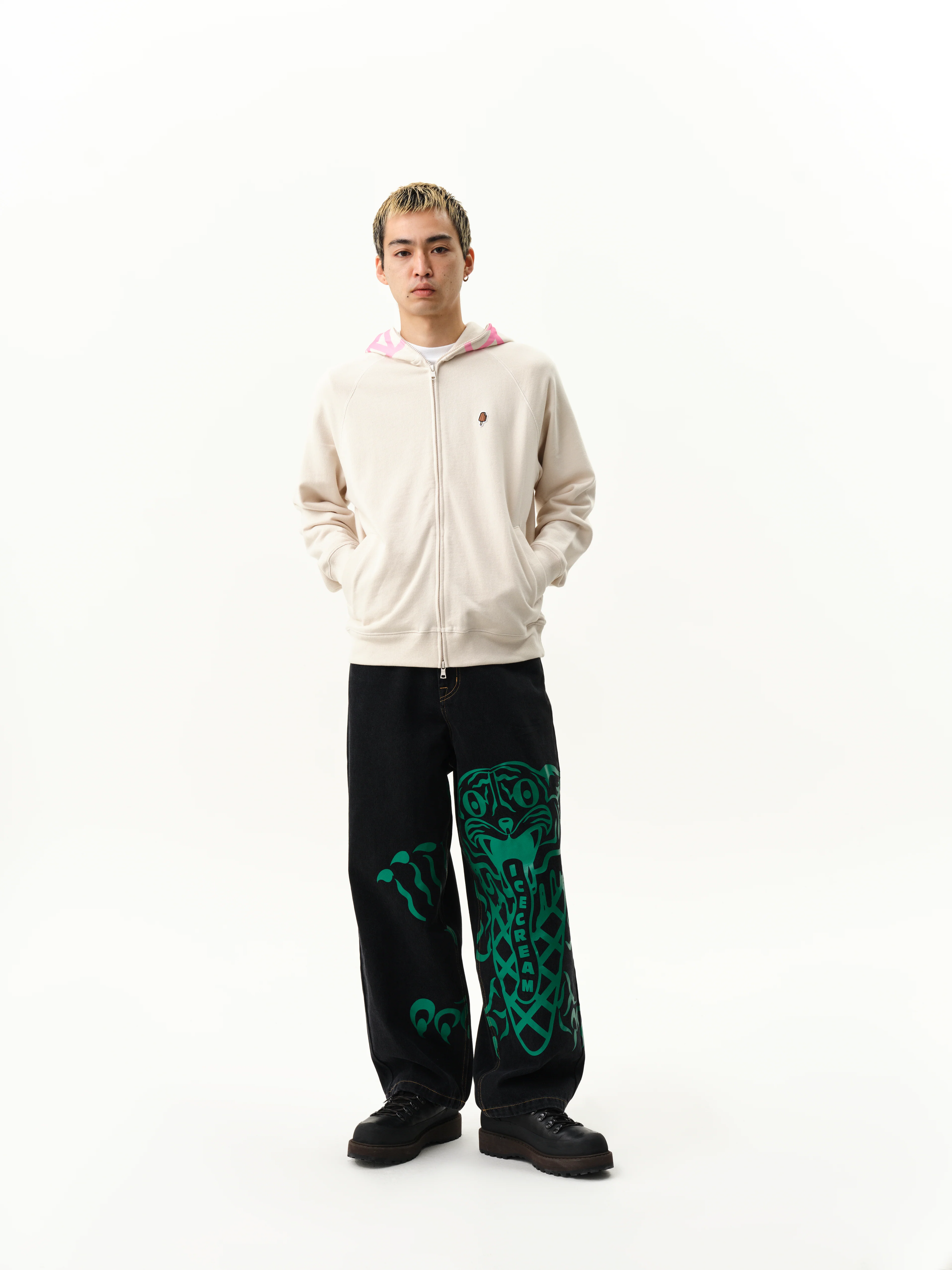 TRIPLE SCOOP DENIM PANTS - BLACK - Image 3