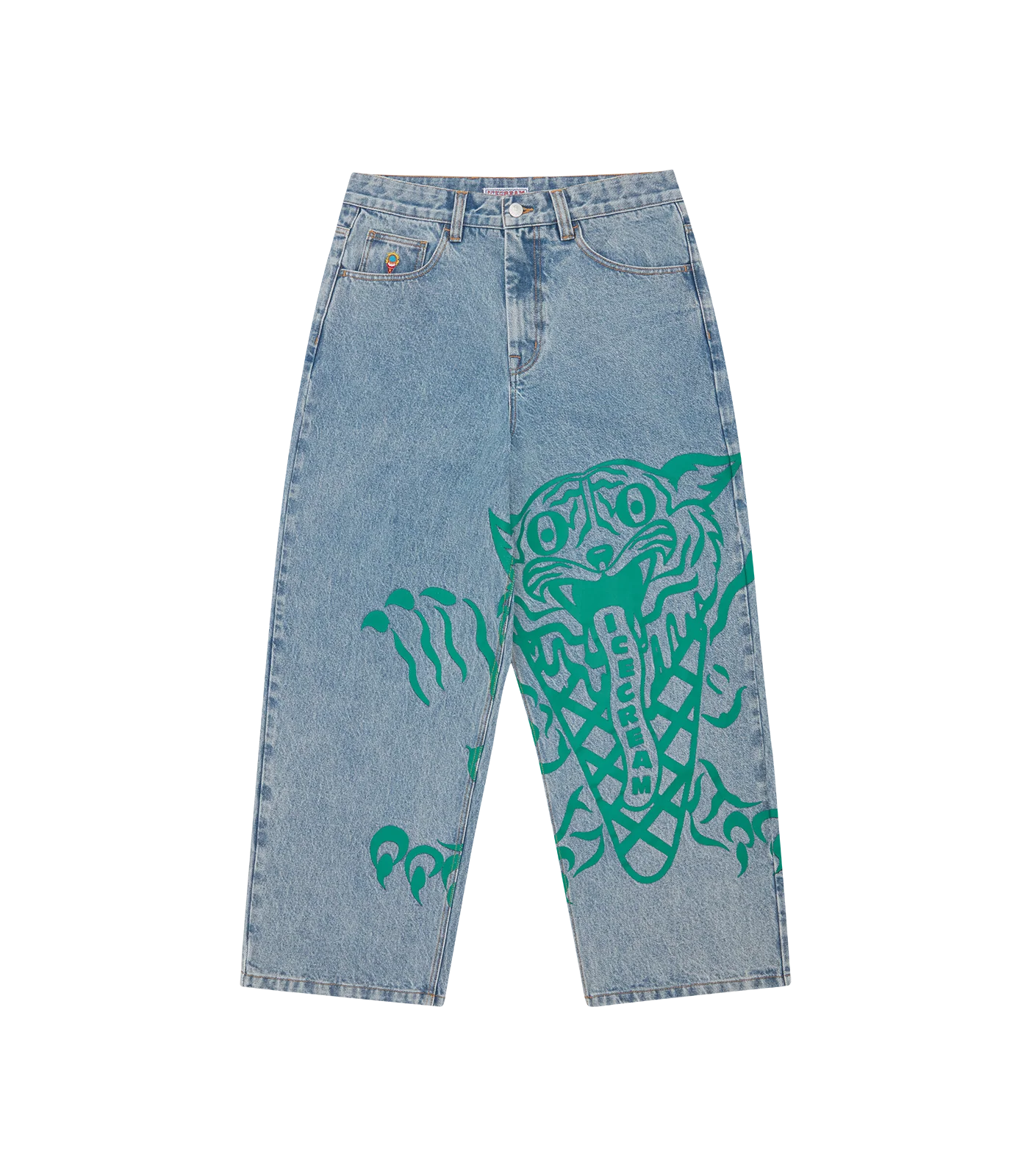 TRIPLE SCOOP DENIM PANTS - HEAVY WASH BLUE