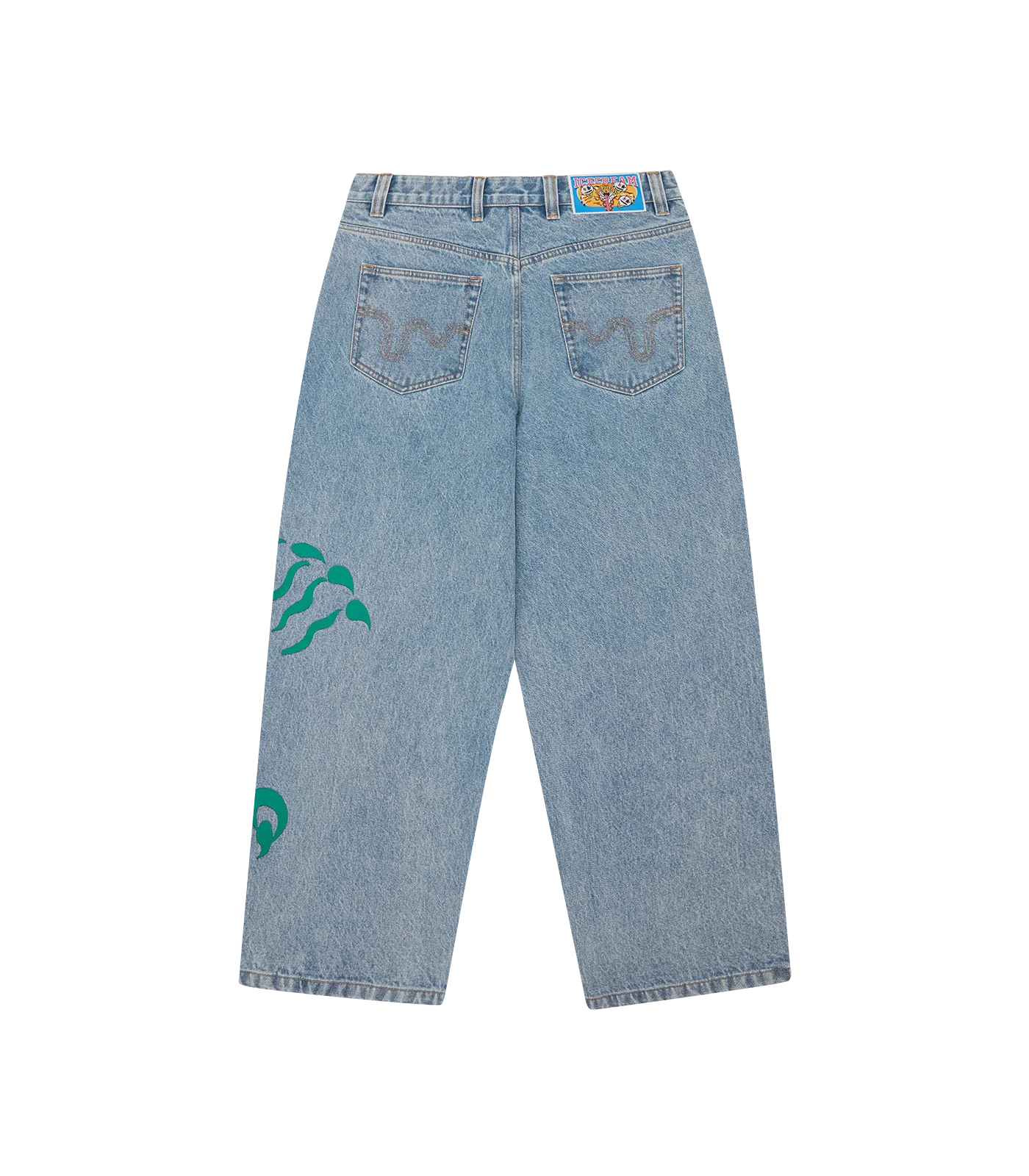TRIPLE SCOOP DENIM PANTS - HEAVY WASH BLUE - Image 2