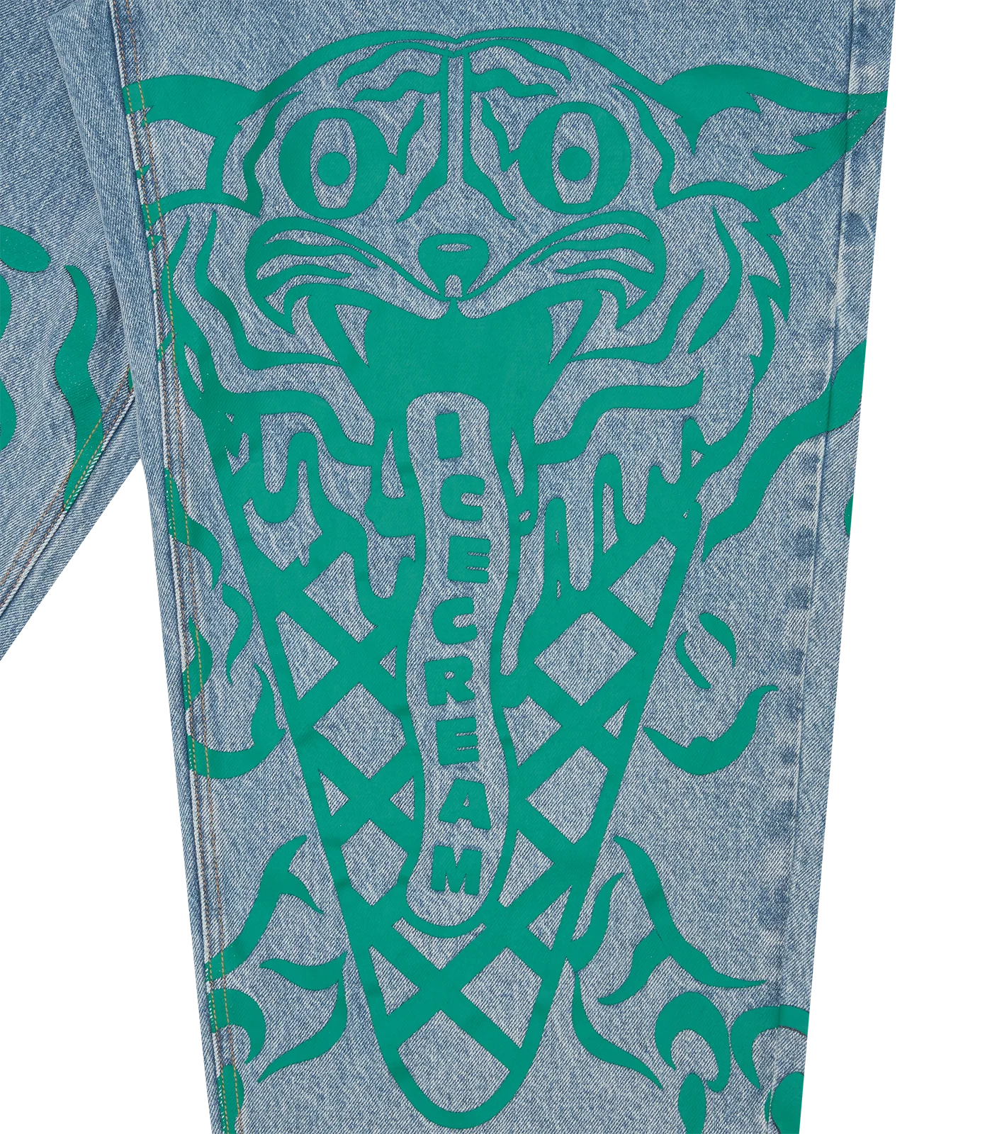 TRIPLE SCOOP DENIM PANTS - HEAVY WASH BLUE - Image 4