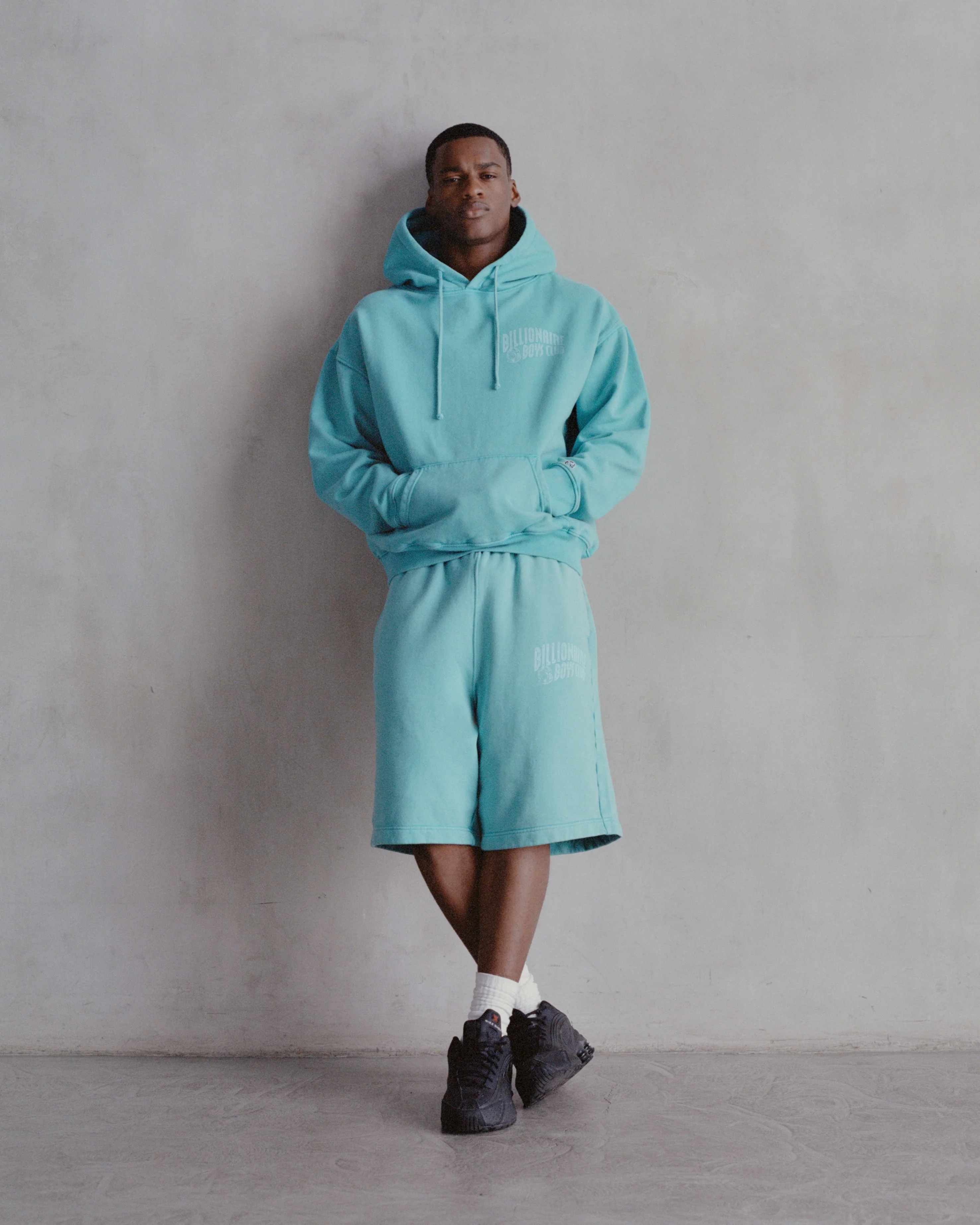 WASHED ARCH LOGO SHORTS - TEAL - Image 5