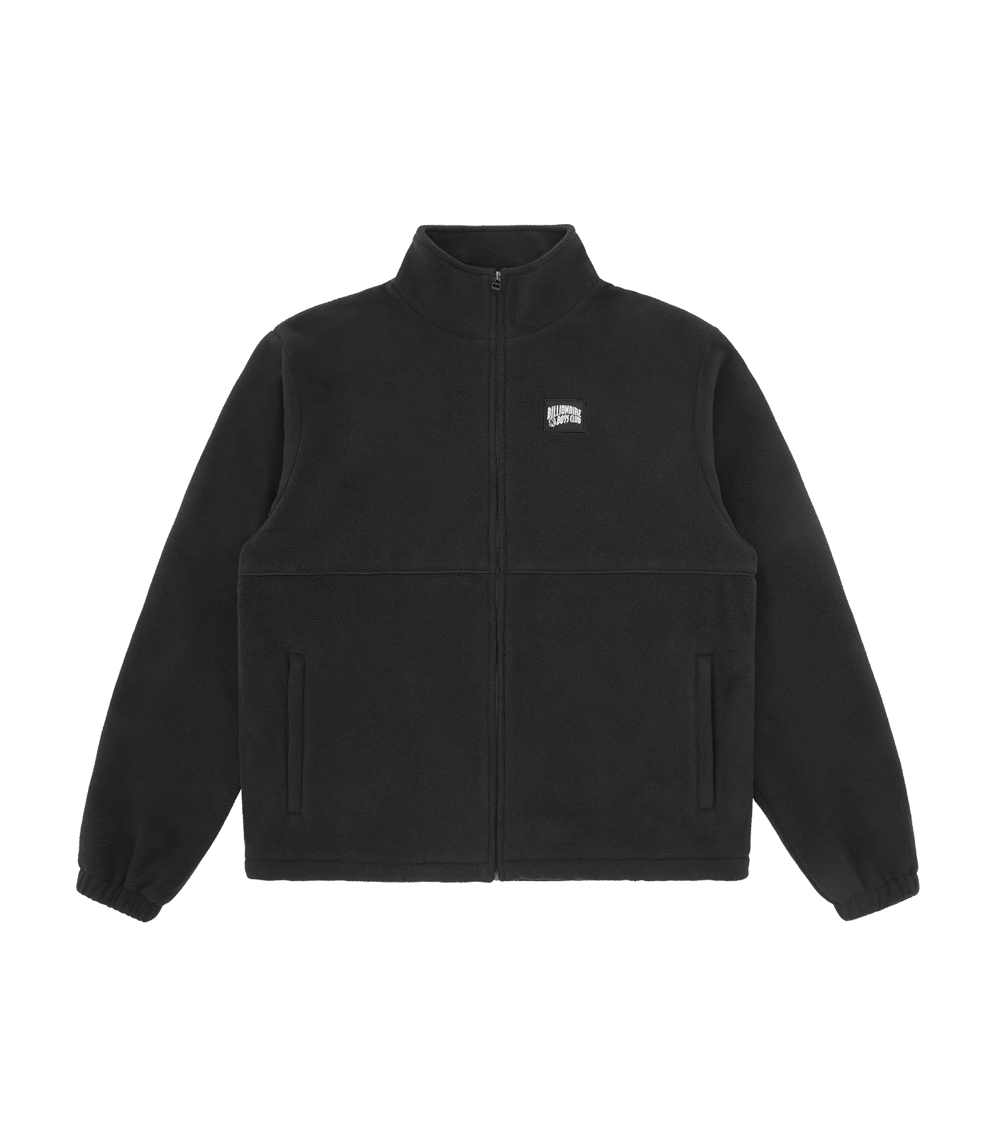 WOVEN PATCH ARCH LOGO FLEECE JACKET - BLACK