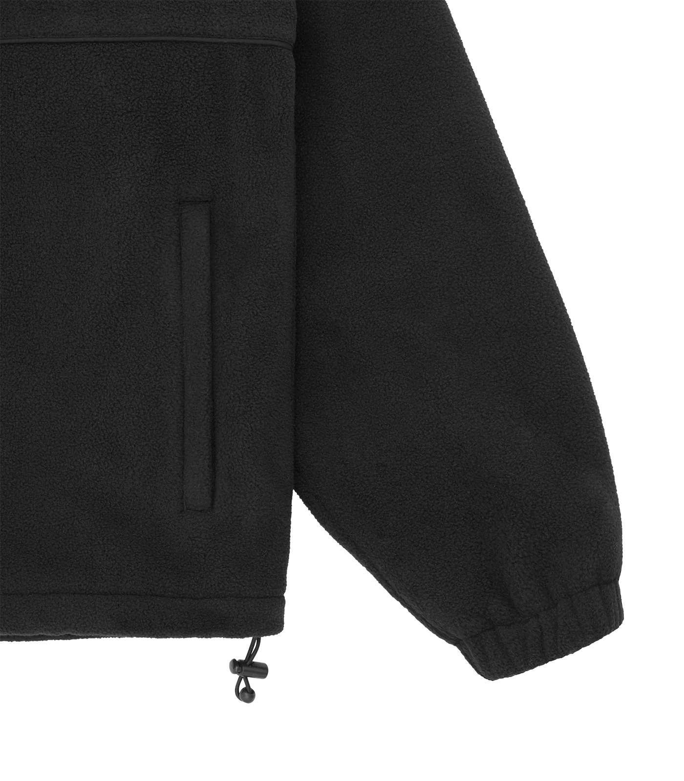 WOVEN PATCH ARCH LOGO FLEECE JACKET - BLACK - Image 4