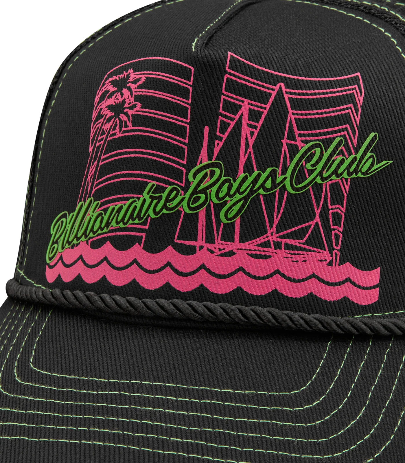 YACHT CLUB MESH TRUCKER CAP - BLACK - Image 3