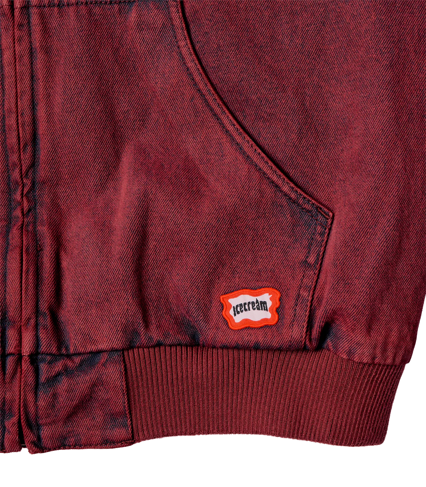 YEAR OF THE HORSE WASHED ZIP THROUGH HOOD - BURGUNDY - Image 2