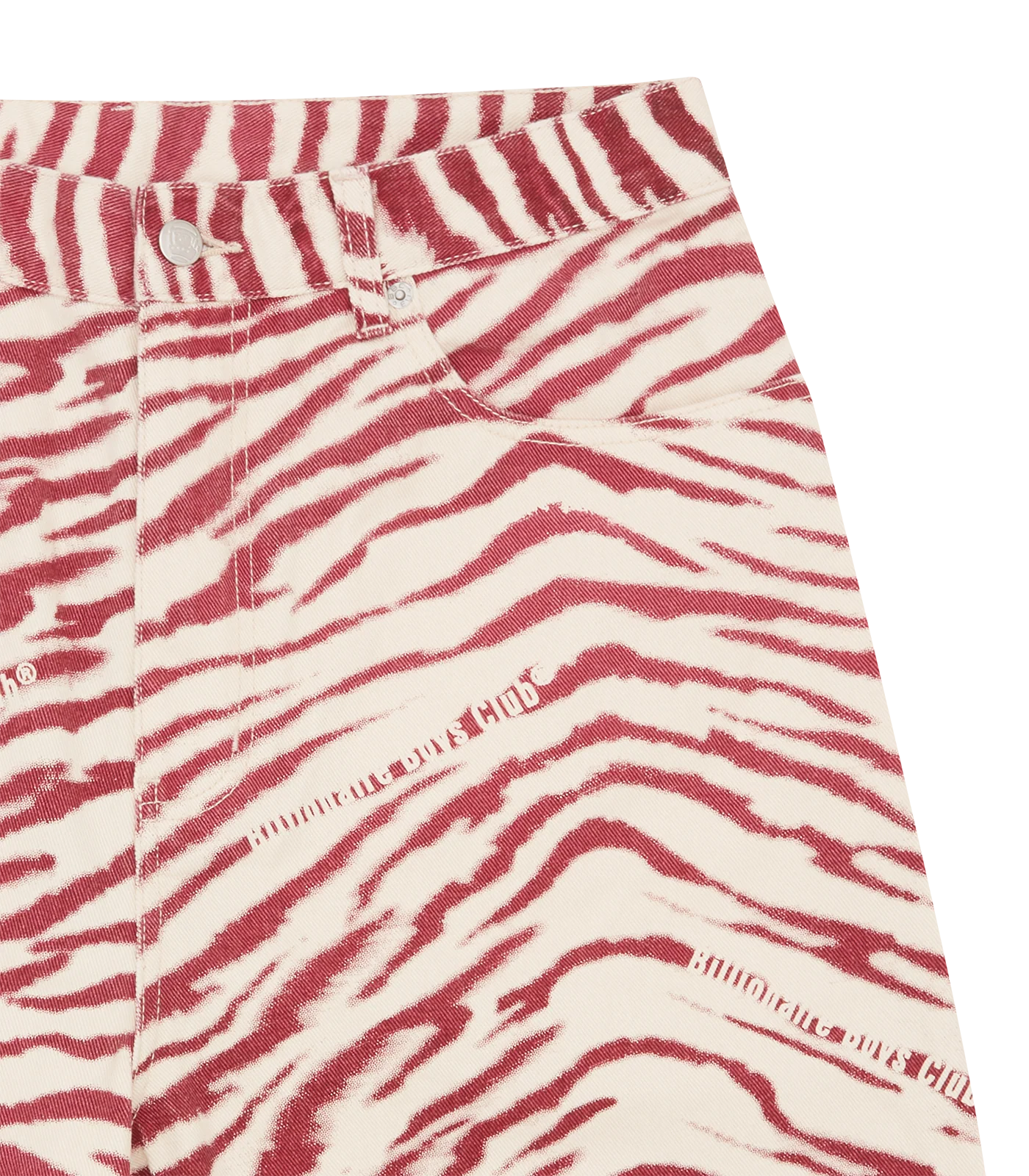ZEBRA PRINT DENIM SHORTS - PINK - Image 4